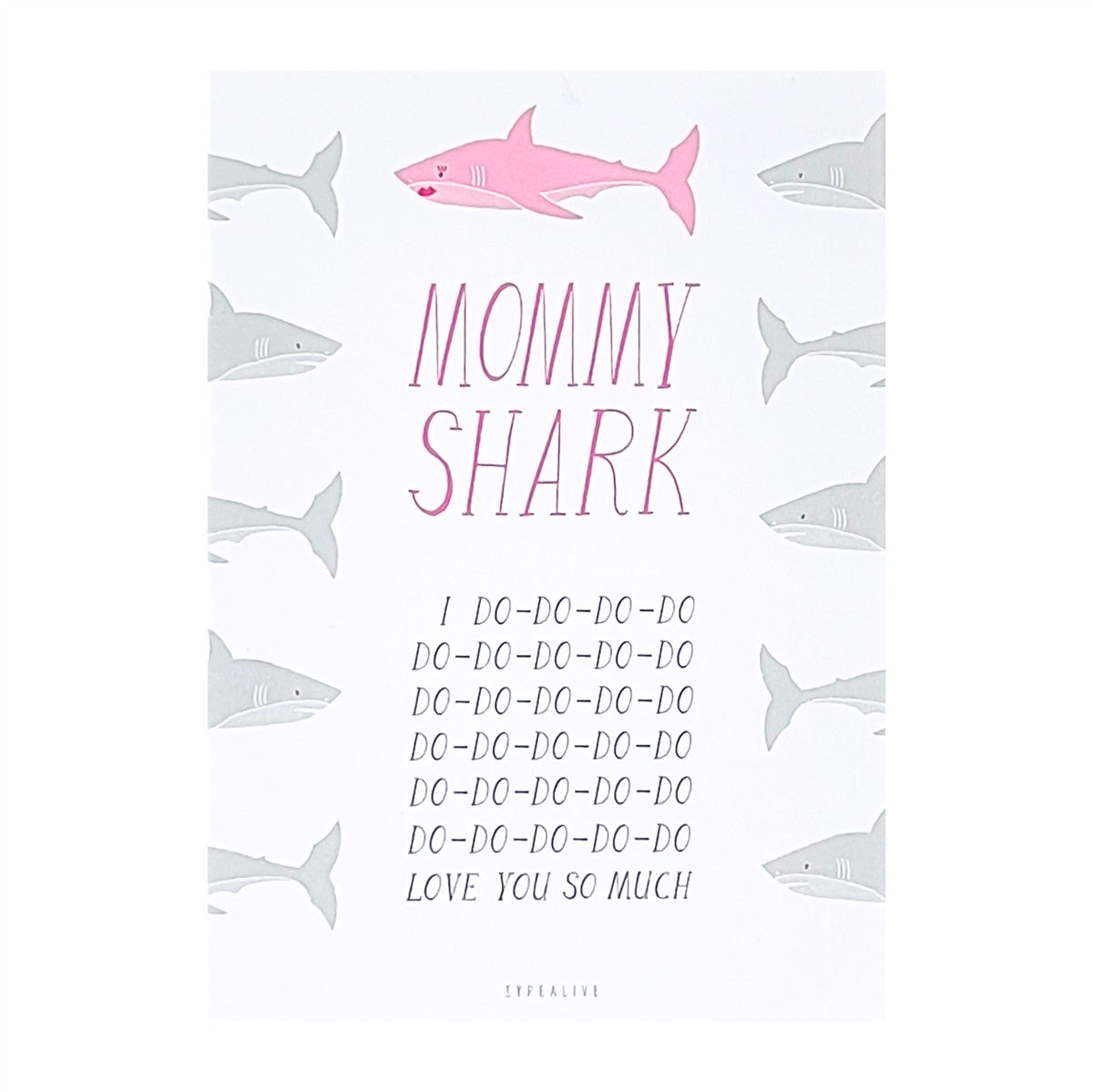 Postkarte Mommy Shark