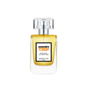 Honoré's Trip Eau de Toilette – transparente Sprayflasche mit silbernem Verschluss, weißem Etikett und gelbem Inhalt, weißer Hintergrund – Parfüm
