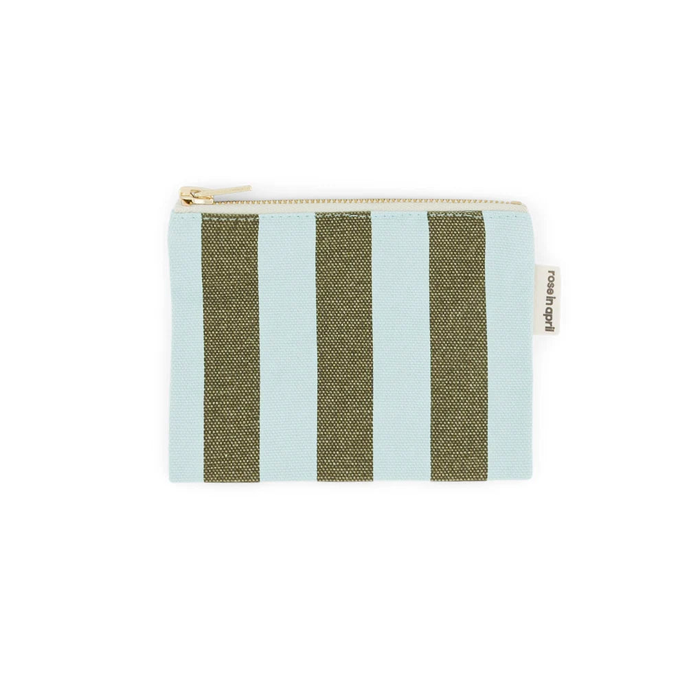 Porte-monnaie Marie Stripes Olive/aqua