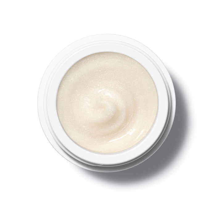 All Over Shine Kaito – weißer Tiegel mit glitzerndem Creme-Inhalt, weißer Hintergrund – Körperpflege