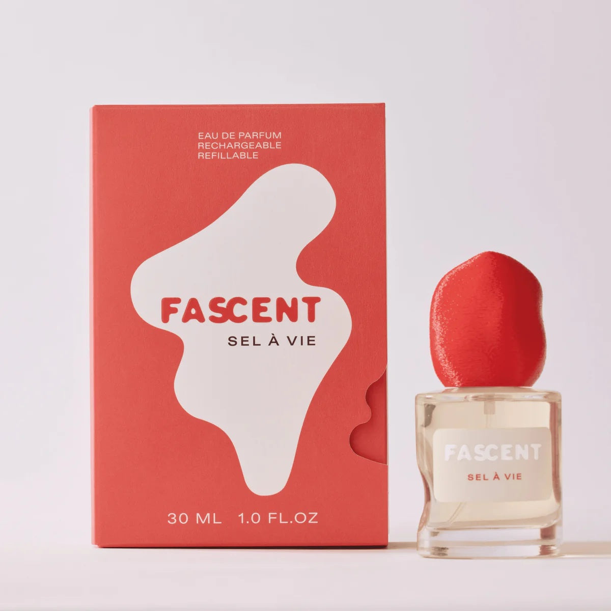 Fascent Sel À Vie Eau de Parfum – 30ml Glasflakon mit rotem Sprühkopf, rote Verpackung, weißer Hintergrund – Parfüm