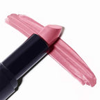 Lipstick 02 Mandevilla – rosafarbener Lippenstift in schwarzem Tube, weißer Hintergrund – Lippenmake-up