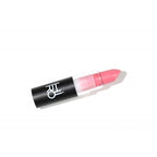 Lipstick Poof – schwarzer Lippenstift-Tube mit transparentem Deckel, rosafarbener Stift, weißer Hintergrund – Lippenpflege