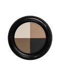 Custom Eye & Brow Quad Earth and Clay Lidschatten-Palette – schwarzer Rundbehälter, vier Erdtöne, weißer Hintergrund – Augenmake-up