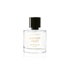 Rayon Vert Eau de Parfum – clear glass bottle with black cap, white background – perfume