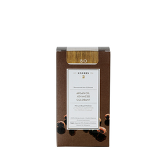KORRES Argan Oil Advanced Colorant 8.0 Helles Blond – braune Kartonverpackung, weißer Hintergrund – Haarfarbe