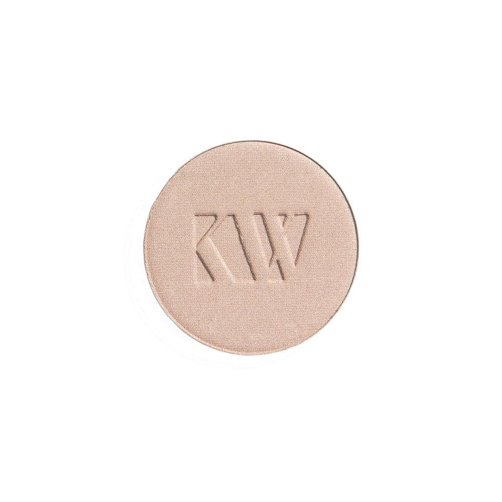 Lightslip Powder Highlighter Beam – roségoldener Puder, runder Kompat, weißer Hintergrund – Gesichtshighlighter
