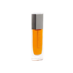 The Beautiful Oil – klares Glasfläschchen mit orangefarbenem Öl, silberner Kappe, weißem Hintergrund – Hautpflege