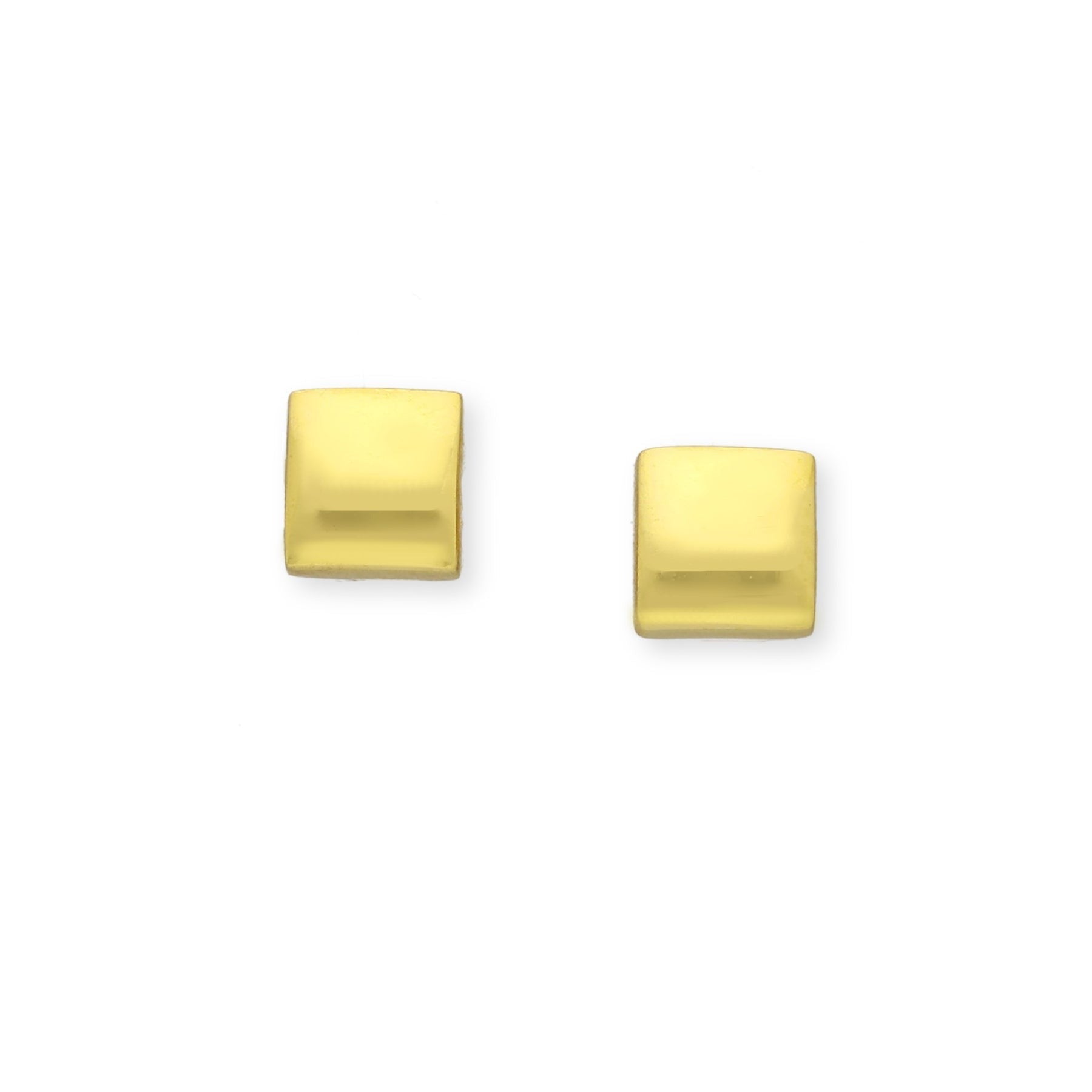 Golden Pillow Square Stud Earrings