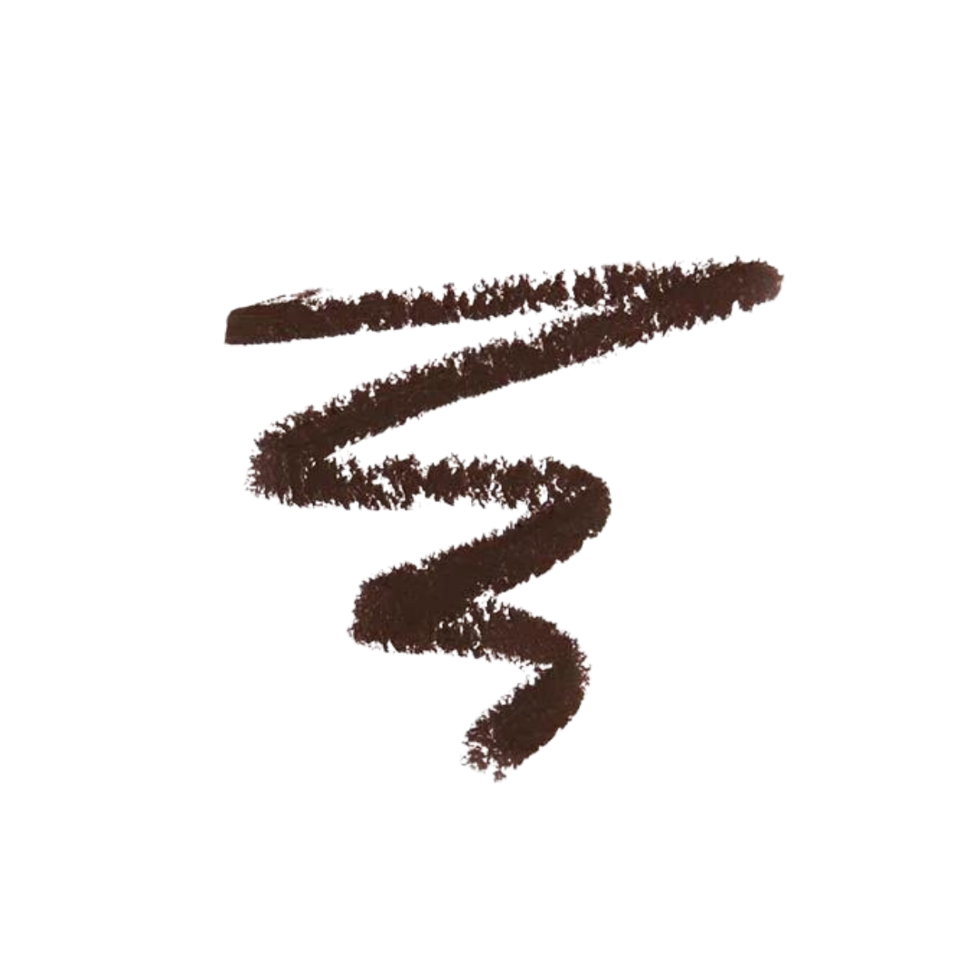 Brauner Augenstift-Nachfüller – geschwungene Linie auf weißem Hintergrund – Augen-Make-up