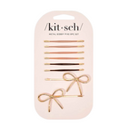 Metal Enamel Bobby Pins Set Rosewood