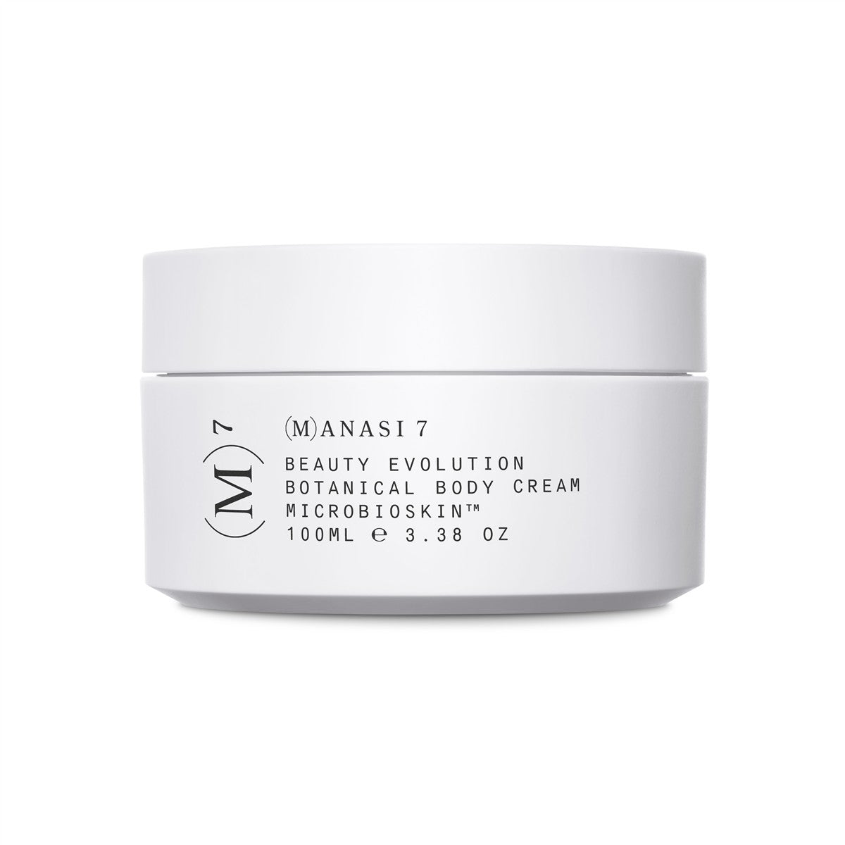 (M)ANASI 7 Botanical Body Cream Calantha – weißer Tiegel 100ml, weißer Deckel, weißer Hintergrund – Körperpflege