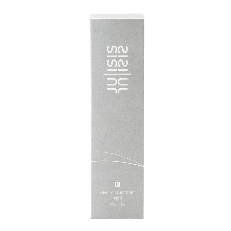 Sisley Silver Cistus Toner Night – graue Kartonverpackung 150ml, weißer Hintergrund – Hautpflege