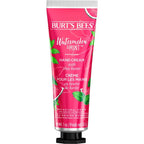 Burt's Bees Watermelon & Mint Handcreme – rosafarbene Tube 28,3g, schwarzer Verschluss, weißer Hintergrund – Hautpflege