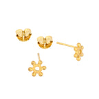 Mexico Matt Finish Aztec Sun Stud Earrings Gold