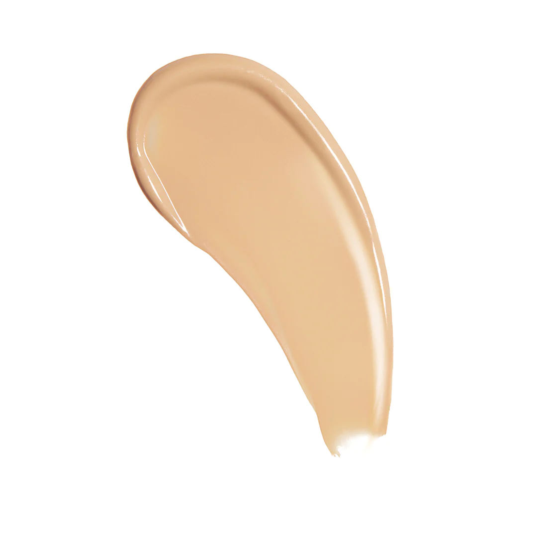 The Beautiful Tint Fair 1 – cremige Textur, hellbeige Farbe auf weißem Hintergrund – Make-up