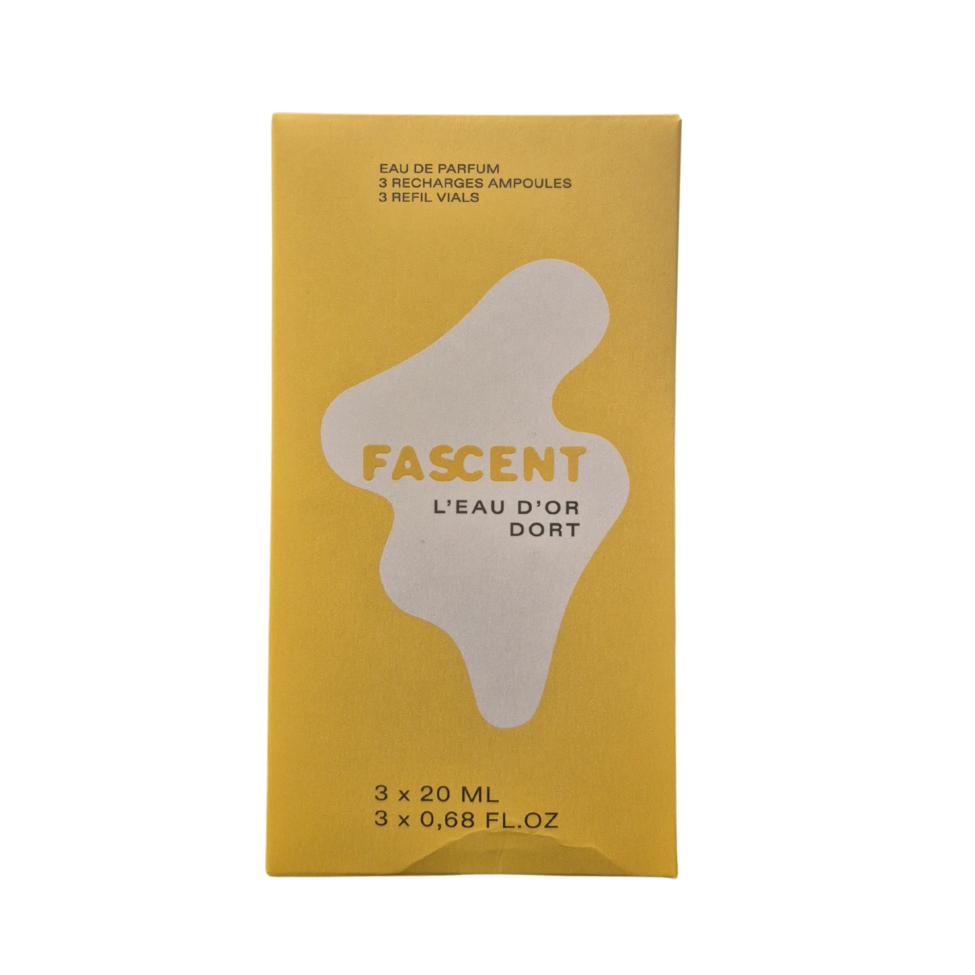 Fascent L'eau D'or Dort Eau de Parfum – gelbe Kartonverpackung mit 3 x 20ml Nachfüllampullen – Parfüm