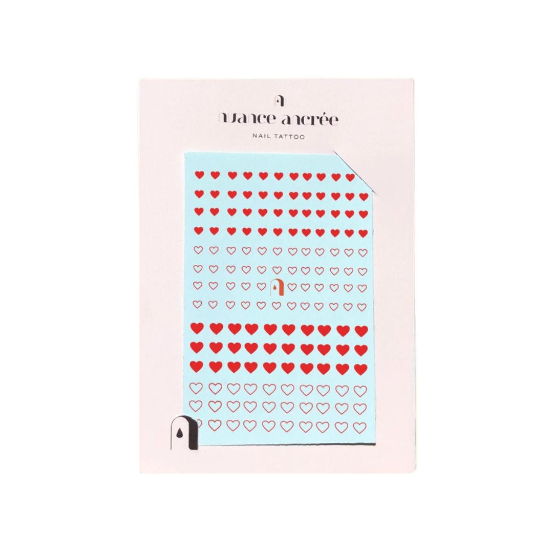Nail Tattoo rote Herzen