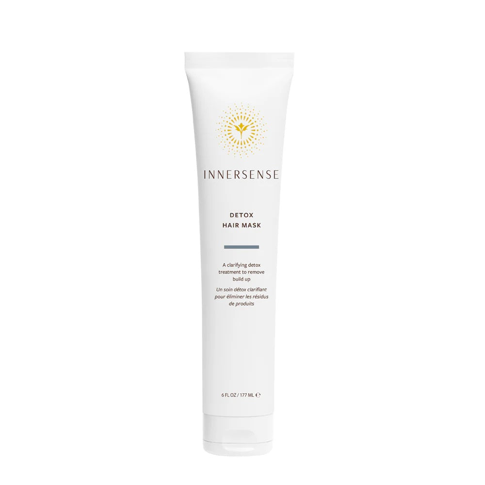 INNERSSENSE Detox Hair Mask Neu – weiße Tube 177ml, weißer Verschluss, weißer Hintergrund – Haarpflege