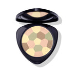 Colour Correcting Powder 00 Translucent – schwarze Puderdose mit mehrfarbigem Hexagon-Muster, weißer Hintergrund – Make-up
