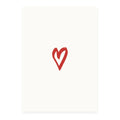 Postcard Heart – cream background with red heart motif – greeting card