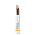 Coverstick 02 Sand – weißer Stift mit goldfarbenem Deckel, sandfarbener Abdeckstift, weißer Hintergrund – Make-up