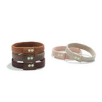 Plastic Free Flat Hair Ties Earth Tints – flat hair ties in earth tones, white background – hair care