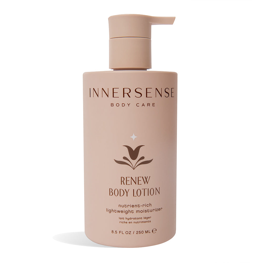 INNERSSENSE Renew Body Lotion – pink bottle with pump, 250 ml, white background – body care