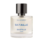 Bataille Eau de Parfum – klares Glasflakon mit schwarzem Deckel, weißem Hintergrund – Parfüm