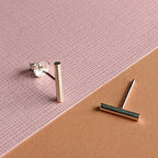 Pillar Understated Stud Earrings Silver