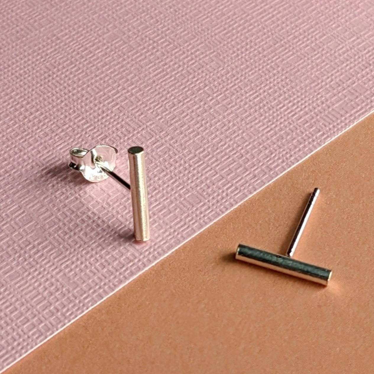 Pillar Understated Stud Earrings Silver