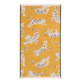 Tigers Organic Cotton Bath Towel with white tigers on mustard yellow background – beach towel