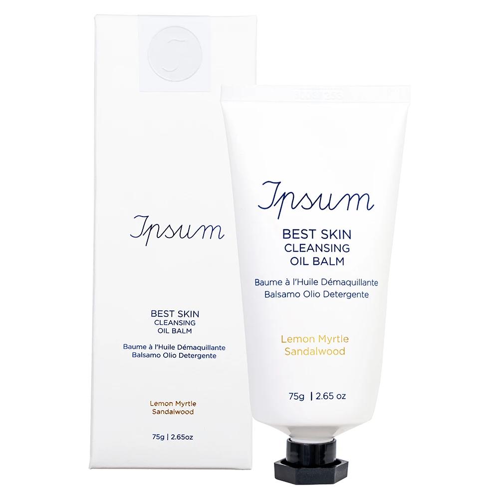 Ipsum Best Skin Cleansing Oil Balm – weiße Tube 75g, schwarzer Deckel, weißer Hintergrund – Hautreinigung