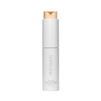 rms beauty Re Evolve Natural Finish Liquid Foundation – weißes Fläschchen mit roségoldenem Pumpdeckel, weißem Hintergrund – Make-up