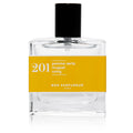 Bon Parfumeur 201 Green Apple – klares Glasfläschchen 30ml, schwarzer Sprühkopf, gelbes Etikett, weißer Hintergrund – Parfüm