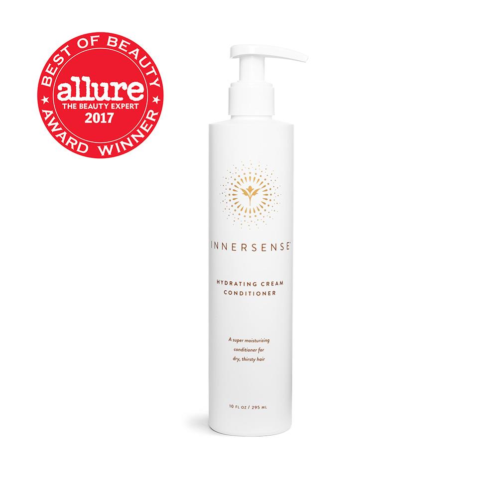 Innersense Hydrating Cream Conditioner – weißes Pumpfläschchen 295 ml, goldene Grafik, weißer Hintergrund – Haarpflege