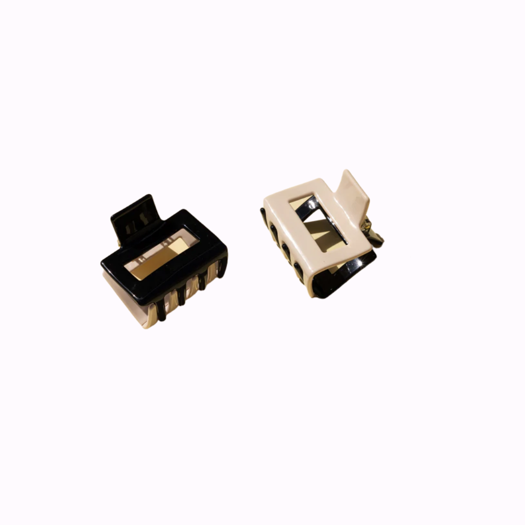 Hair Claw Black & Beige