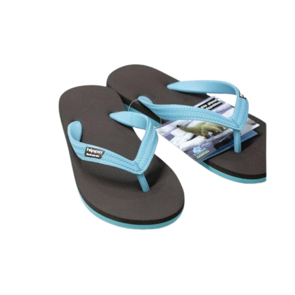 Flip Flops Naturkautschuk CASTRIES (Schwarz/Türkis) 1 Paar
