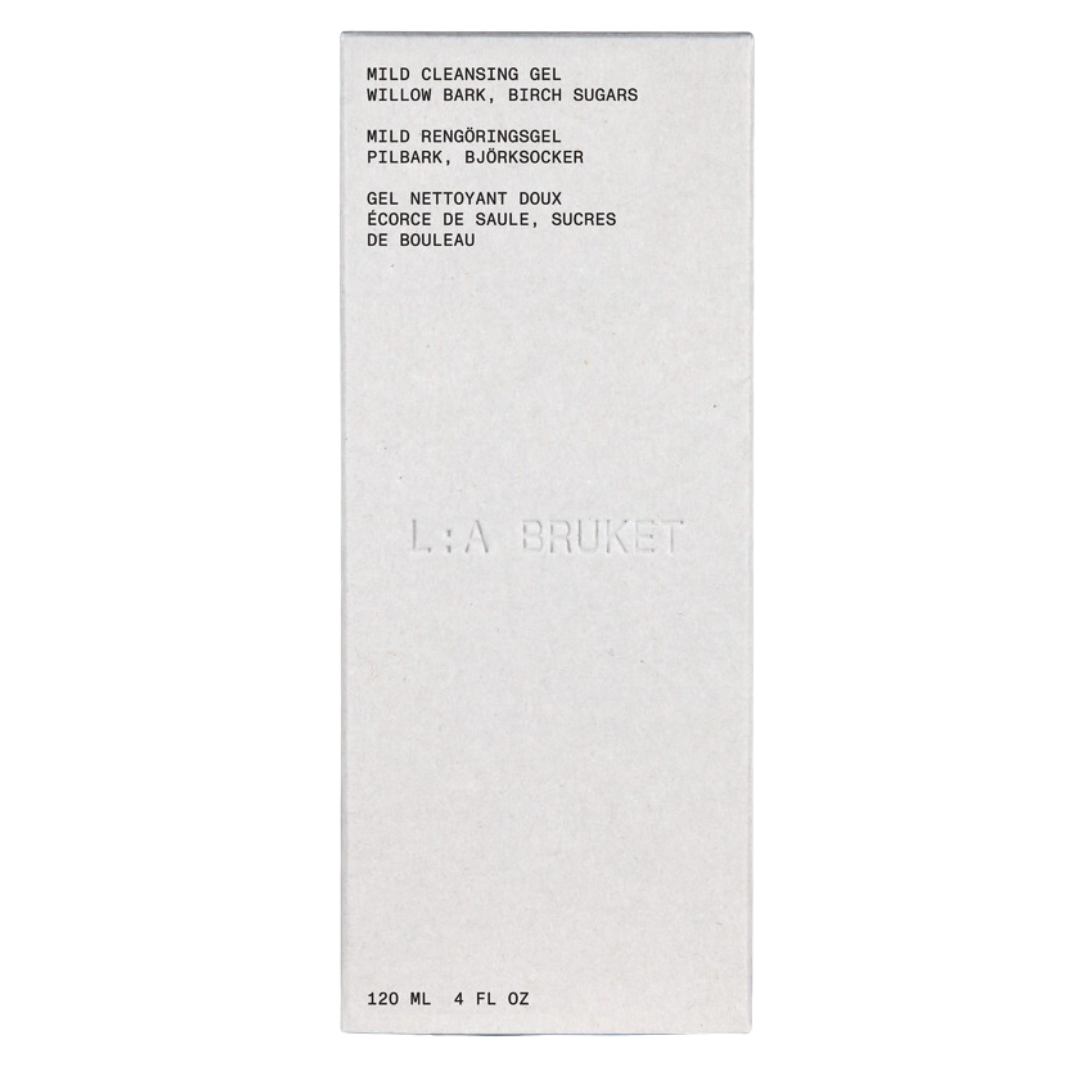 L:A Bruket No. 277 Mild Cleansing Gel – 120ml Kartonverpackung, weißer Hintergrund – Gesichtsreinigung
