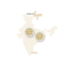 India Mandala Gold and Silver Stud Earrings