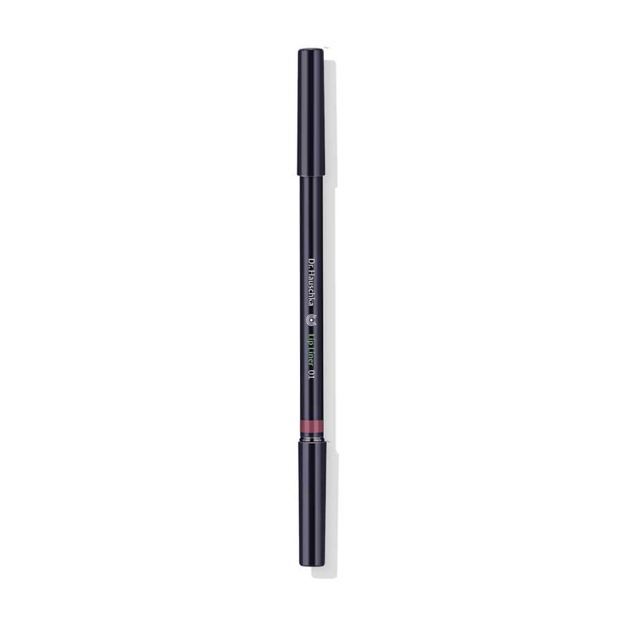 Dr. Hauschka Lip Liner 01 Tulipwood – dunkelvioletter Stift, weißer Hintergrund – Lippenkontur