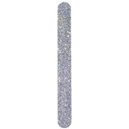 Glitzernder Nagelfeile – silberner Glitter, weißer Hintergrund – Nagelpflege