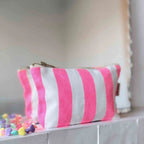 Sofia Pouch Stripes Neon Pink