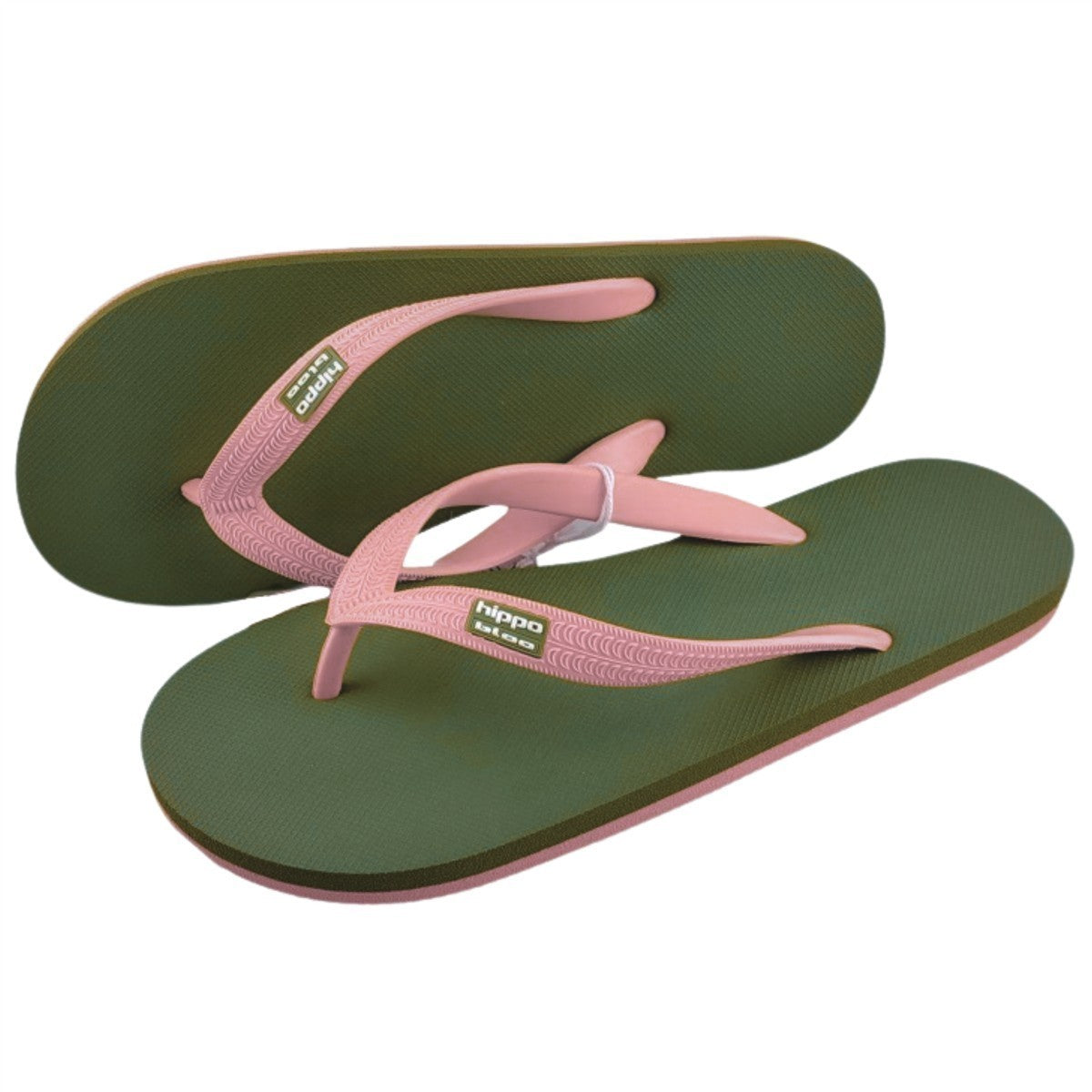 Flip Flops Naturkautschuk Beaune (olive/rosa) 1 Paar