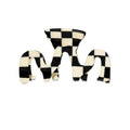 black-and-white hair clip on a white background