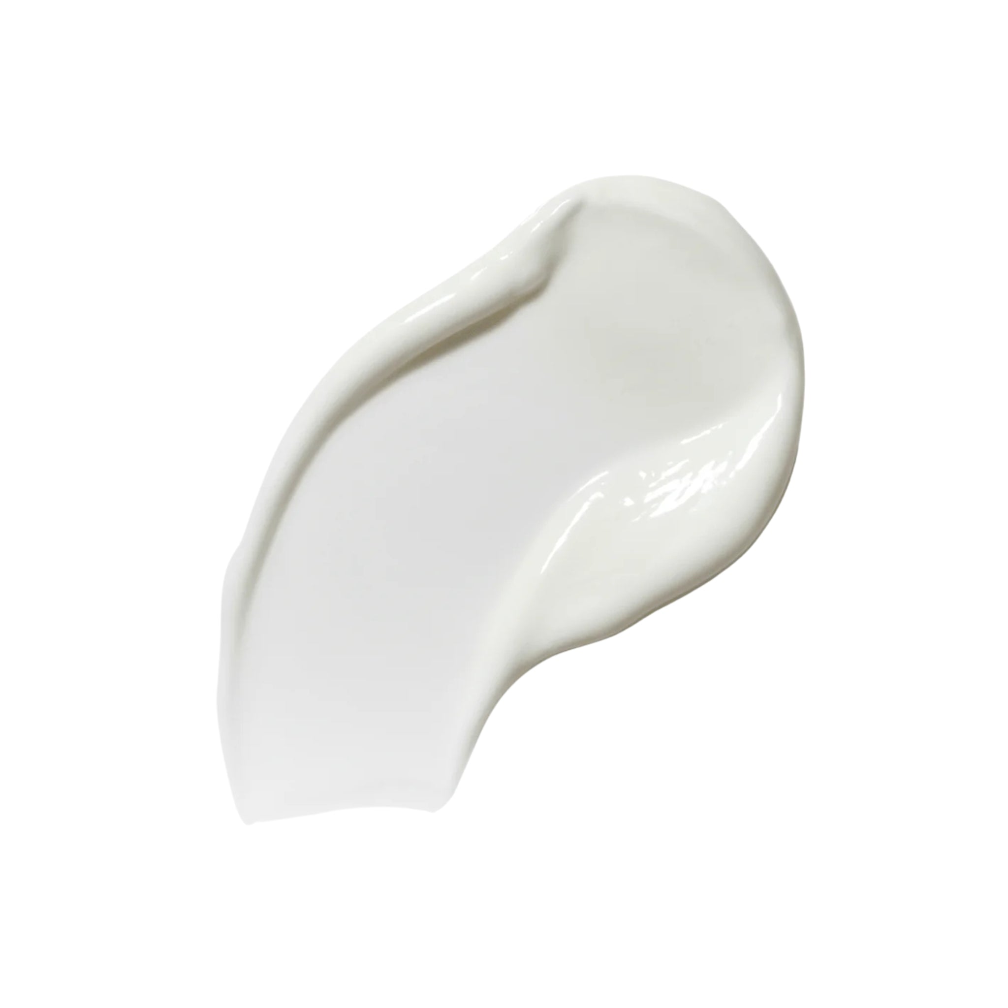 Textur der Nourishing Day Cream als weißer Creme-Strich auf weißem Hintergrund, Hautpflege.