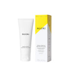 Nuori Creamy Quartz & Enzyme Exfoliator, white tube with white cap and yellow box, 75ml, skin care