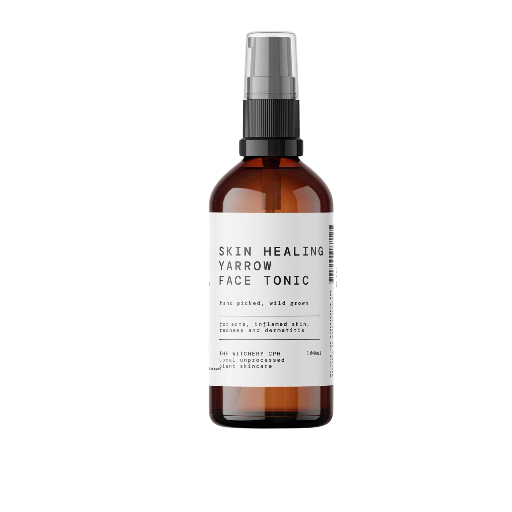 The Witchery CPH Skin Healing Yarrow Face Tonic in a brown spray bottle, white background, skin care