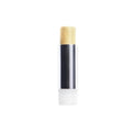 Tinted Lip Balm Clear in a silver tube with light beige balm on a white background. Lip care.